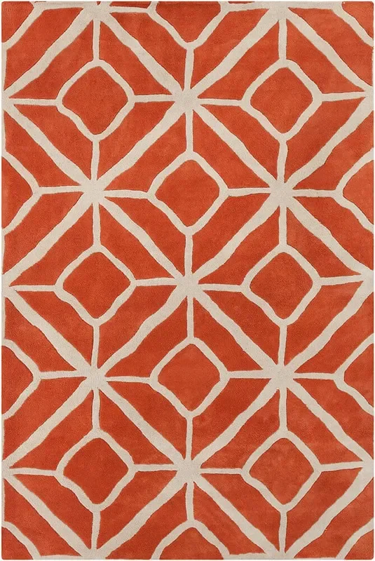Chandra Allie All191 Orange / Cream Rugs
