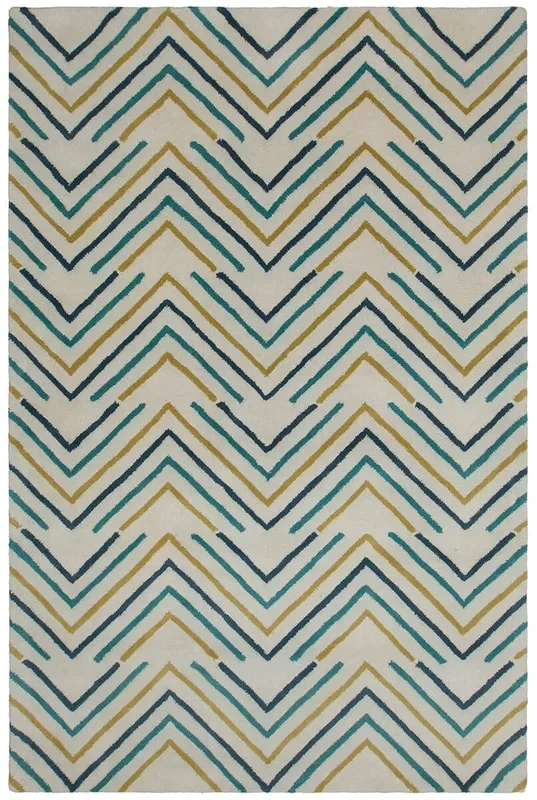 Chandra Allie All260 White / Blue / Yellow Rugs