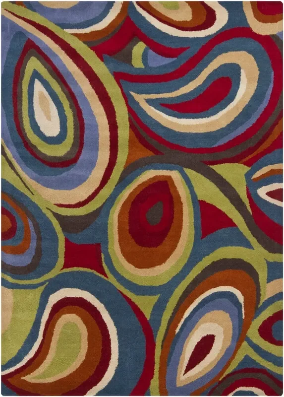 Chandra Gagan Gag39563 Blue / Green / Tan / Cream / Deep Red / Rust Rugs