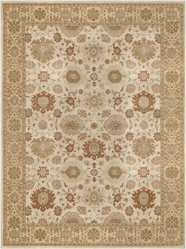 Chandra Kamala Kam1537 Ivory / Gold / Tan / Green / Burgundy Rugs
