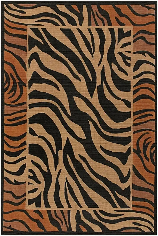 Chandra Safari Saf15003 Brown / Black / Orange / Tan Rugs