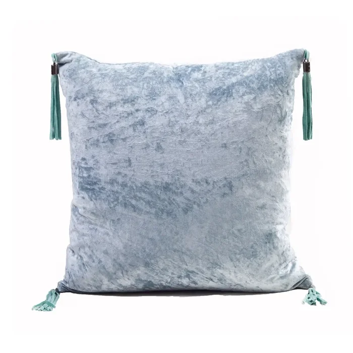 Charleston Velvet Throw Pillow With Hide Tassel