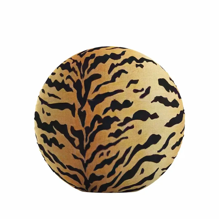 Circular Throw Pillow in Tiger – Bold