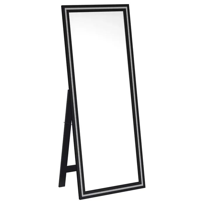 Coaster Furniture Windrose 960962 28 x 67 Inch Tempered LED Standing Mirror – Black