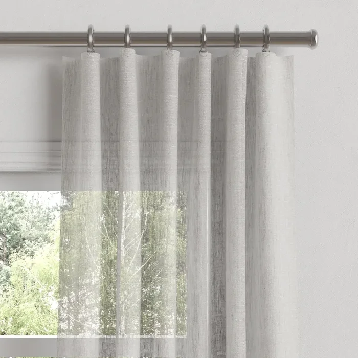 Convertible Drapery in Linen Sheer – Dim Gray