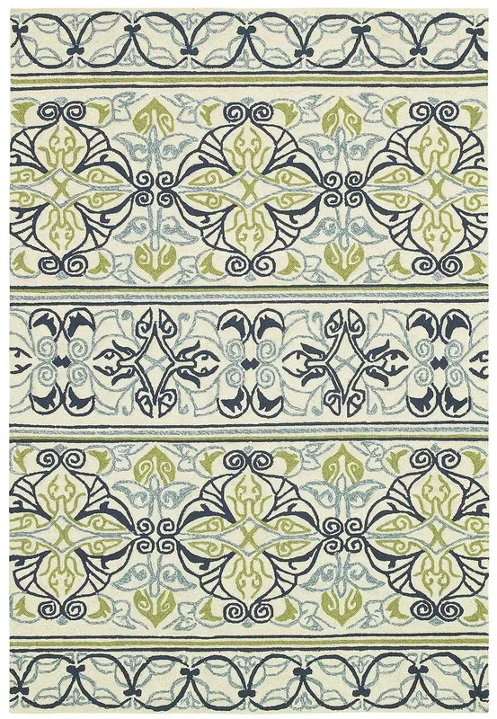 Couristan Covington Pegasus 3037/7821 Ivory / Navy / Lime Rugs