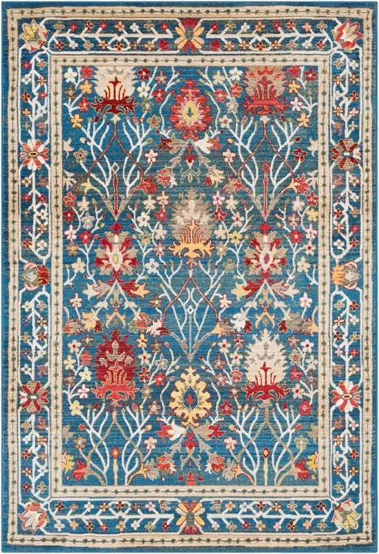 Crafty Medium Pile Blue Traditional Area Rug