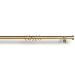 Custom Adjustable Drapery Hardware in Gold with Halo Finial