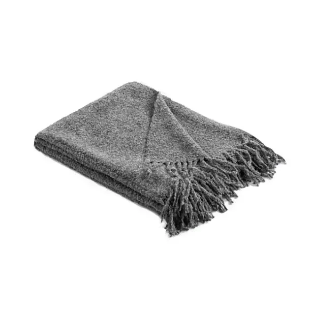 Dark Gray Boucle Baby Alpaca Throw