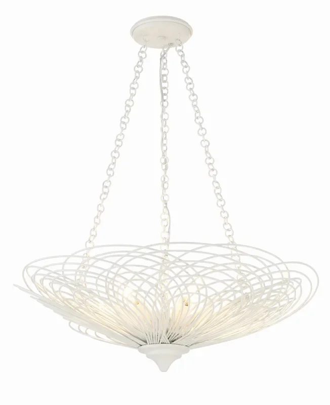 Doral 6 Light Matte White Chandelier