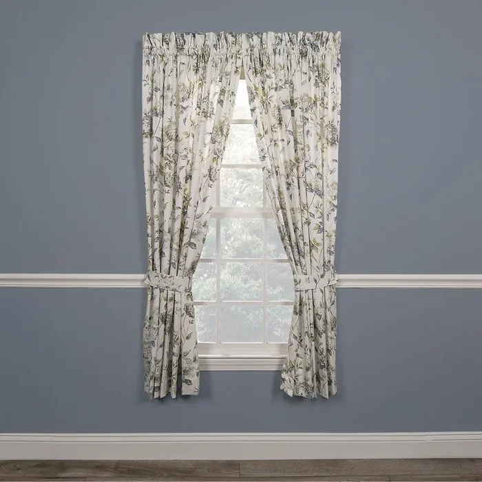 Ellis Curtain Abigail Design Printed Room Darkening 2-Piece Window Rod Pocket Pair Set with 2 Tiers – 56×24