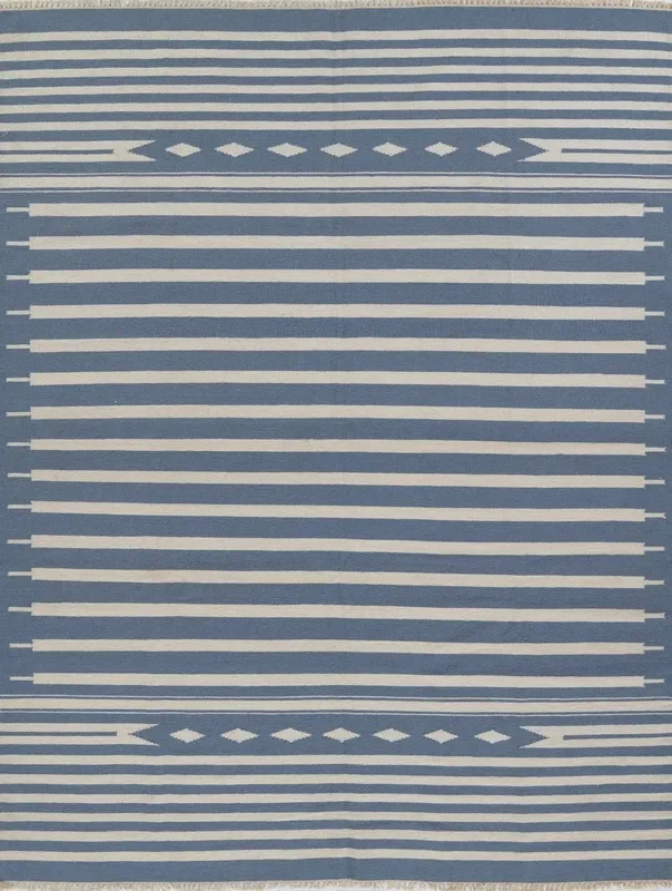 Erin Gates Thompson Billings Light Blue Hand Woven Wool Rug