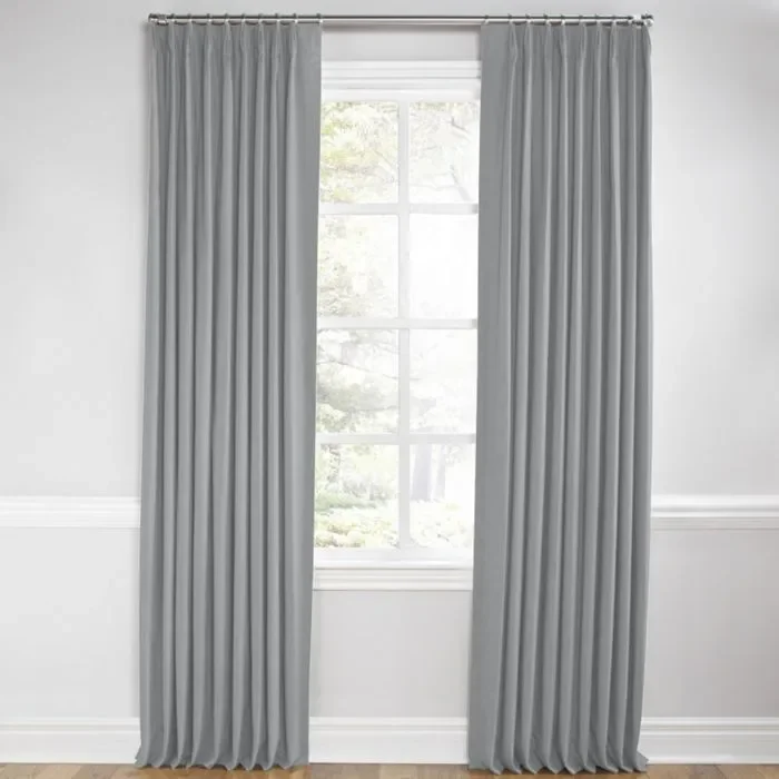 Euro Pleat Drapery in Classic Linen – Cement