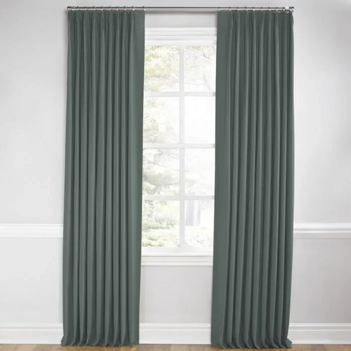 Euro Pleat Drapery in Lush Linen – Charcoal