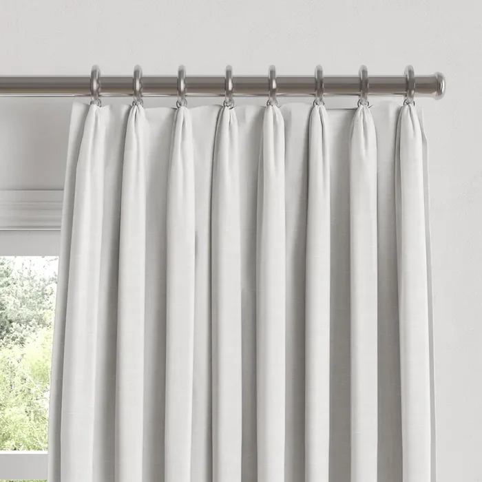 Euro Pleat Drapery in Lush Linen – White