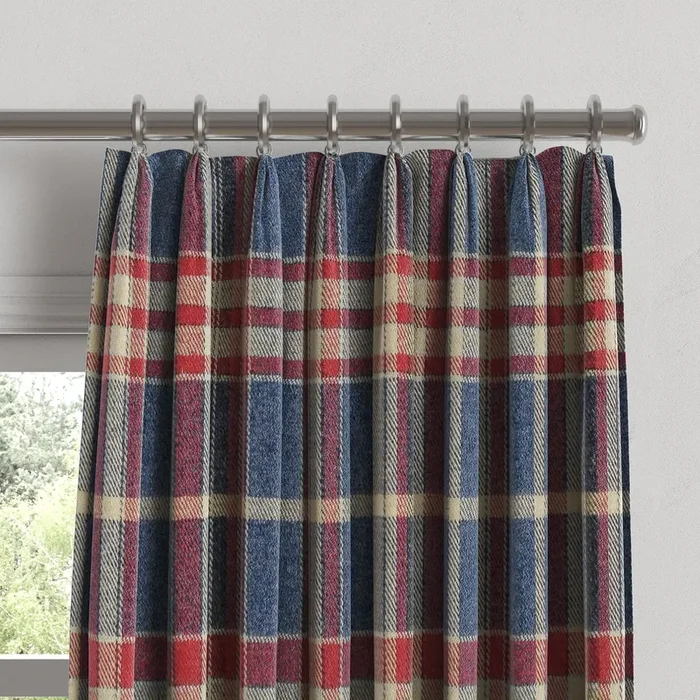 Euro Pleat Drapery in Tartan – Flannel