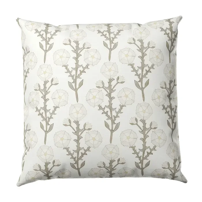 Euro Sham in Cottage Flowers – Vanilla