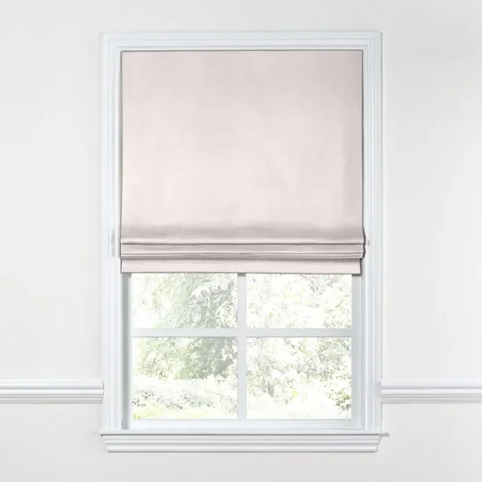 Flat Roman Shade in Classic Linen – Petal