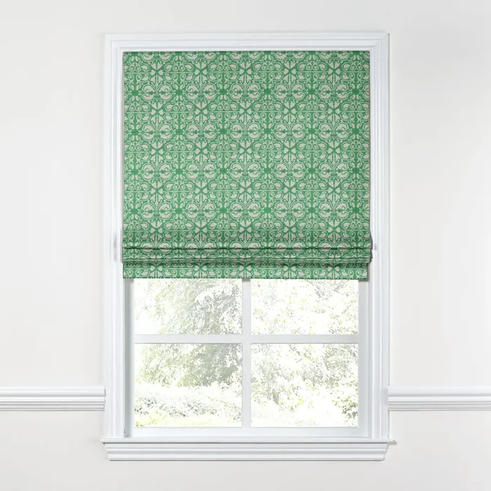 Flat Roman Shade in Palazzo – Lagoon