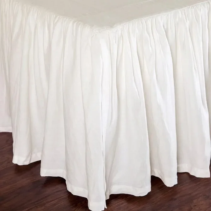 Gathered Linen Queen Bedskirt