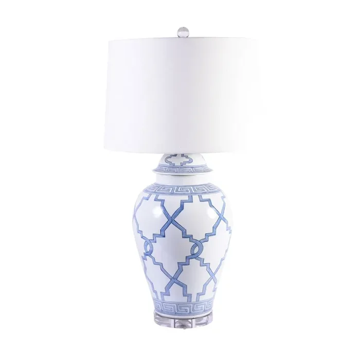 Greek Key Grids Ceramic Table Lamp