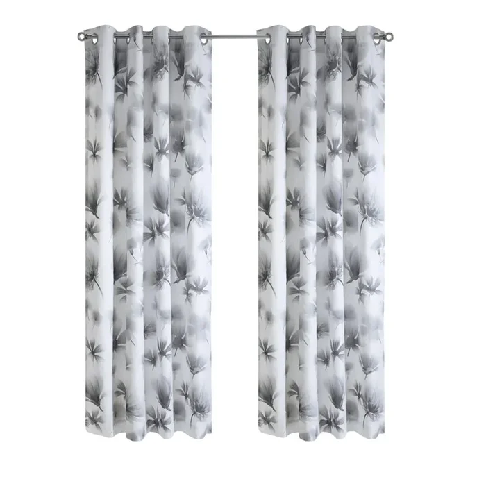 Habitat Ophelia Light Filtering Window Treatment Grommet Curtain Panel for Bedroom Livingroom White Grey