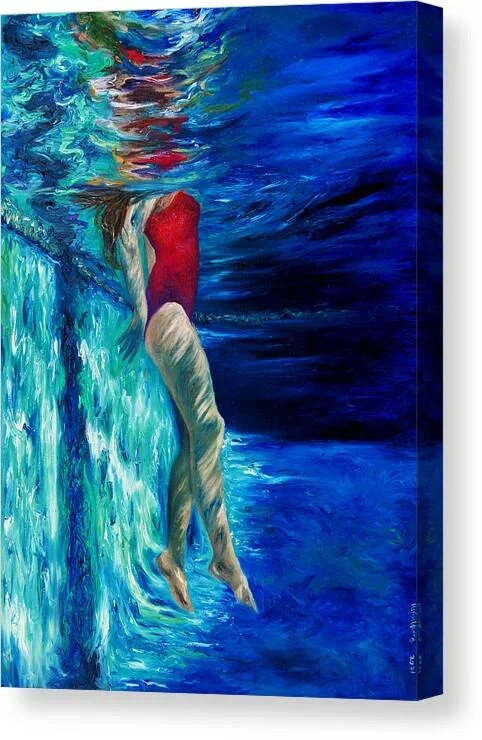 Head above water Canvas Print