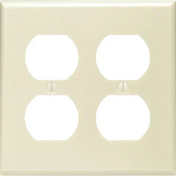 Hubbell Double Gang Duplex Receptacle Wall Plate – Ivory – Package of 25