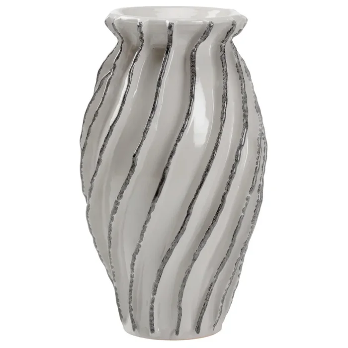 Italian Ceramic Gray Glaze Vase