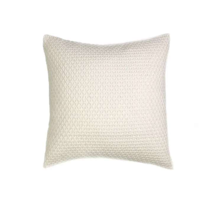 Ivory Textured Pillow Cover with Insert, 18×18″