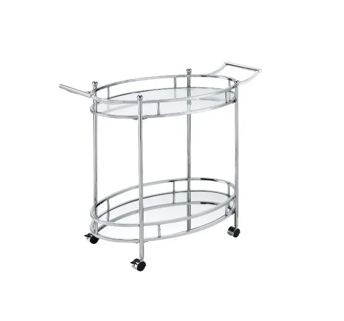 Jinx – Serving Cart – Clear Glass & Chrome