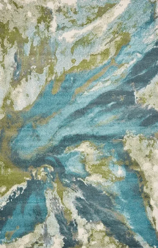 KAS Watercolors 6234 Abstract Teal Rugs