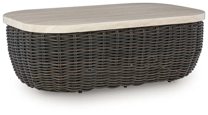 Kimora – Rectangular Cocktail Table – Beige / Dark Brown
