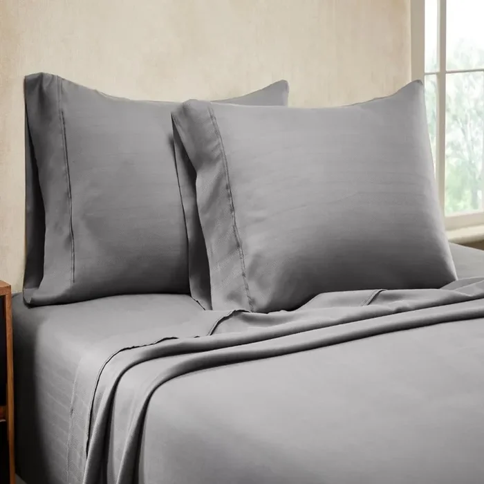 Knightsbridge 1000 Thread Count Herringbone Sateen Sheet Set – Gray