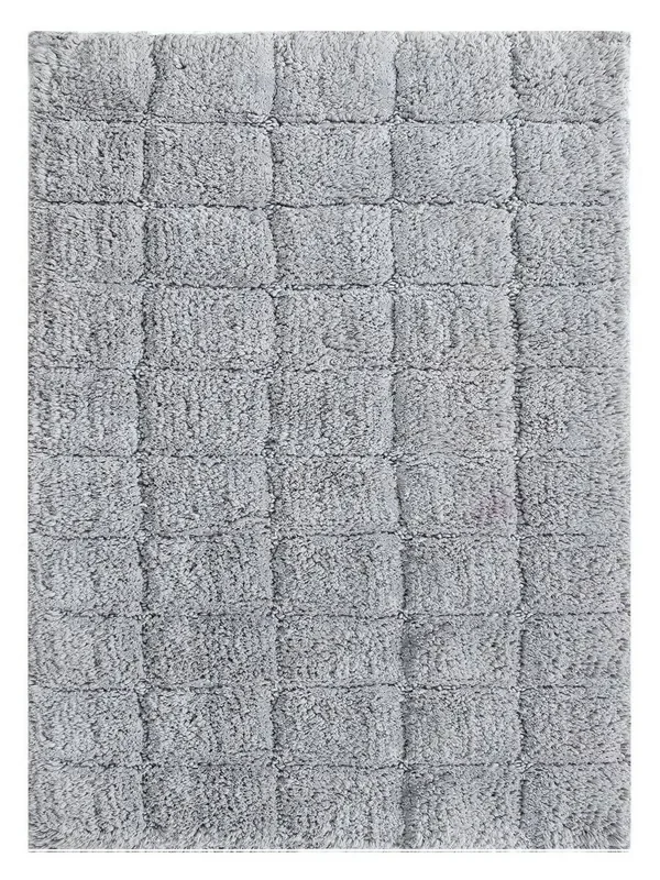 Knightsbridge Summer Tile 220 GSF Non Skid Back Bath Rug 24 x 40 – Silver