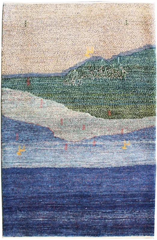 Landscape Handwoven Tribal Rug, J51103