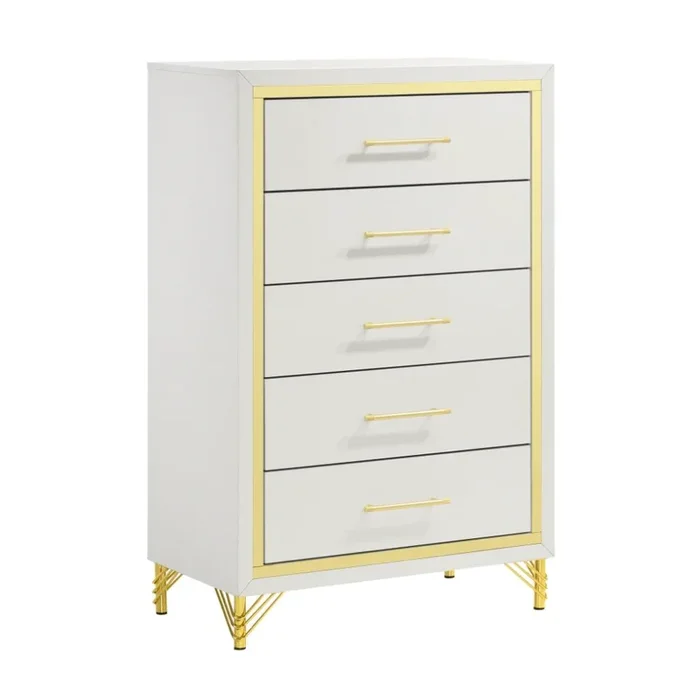 LUCIA 5-drawer Bedroom Chest of Drawers White