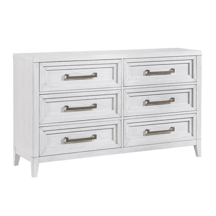 MARIELLE 6-drawer Bedroom Dresser Distressed White