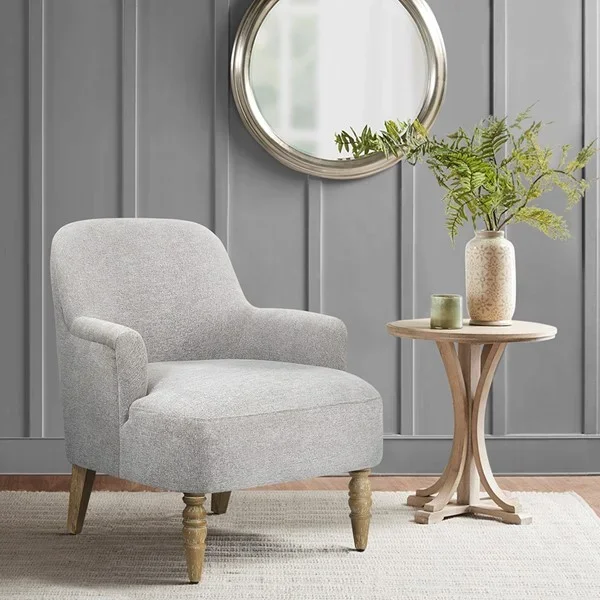 Martha Stewart Jada Upholstered Accent Chair in Light Grey MT100-1183