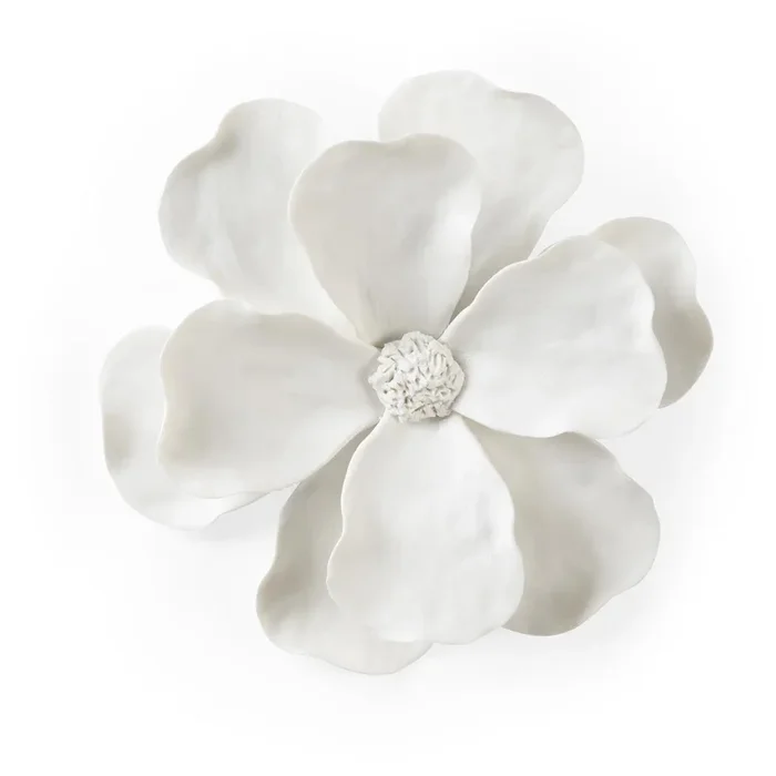 Matte White Ceramic Camellia Wall Flower
