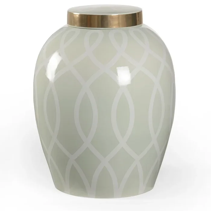 Metallic Geometric Jar with Coordinating Lid