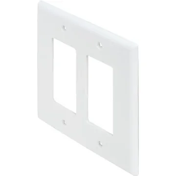 Midsize Double Gang Decorator Wall Plate – White – Package Of 25