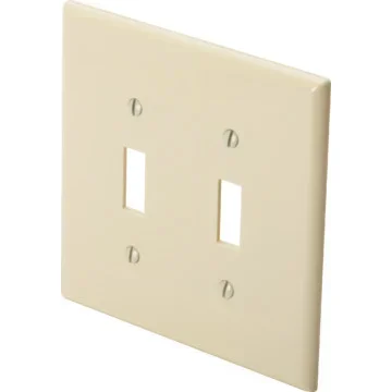 Midsize Double Gang Toggle Switch Wall Plate – White – Package Of 25