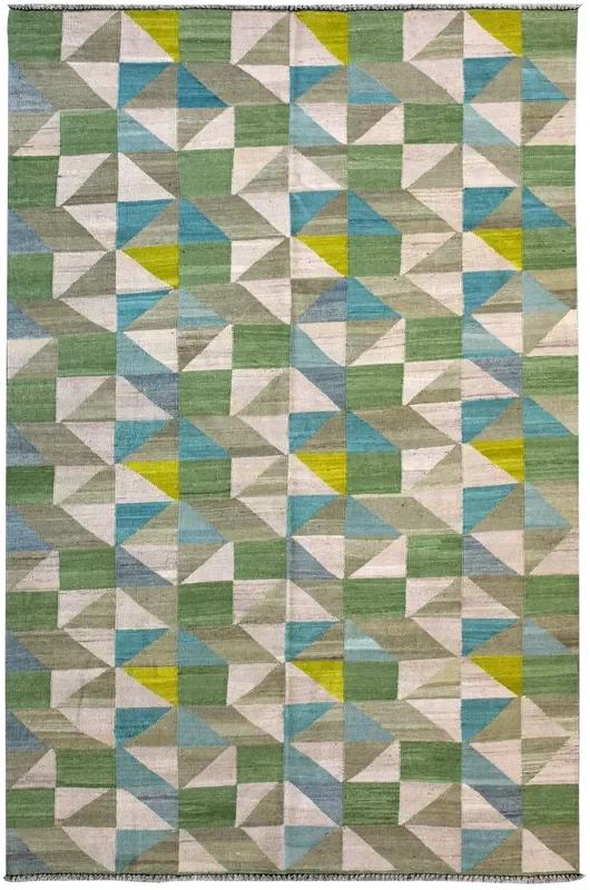 Modern Kilim Handwoven Contemporary Rug, J63197