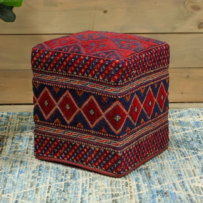 Mushwani Rug Ottoman, J80366