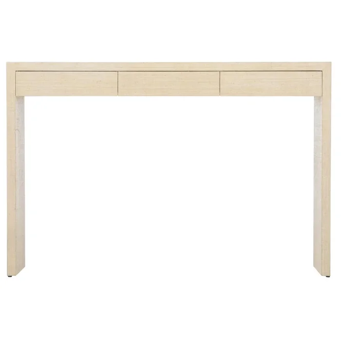 “Natural Bliss” Raffia Console Table in Cream