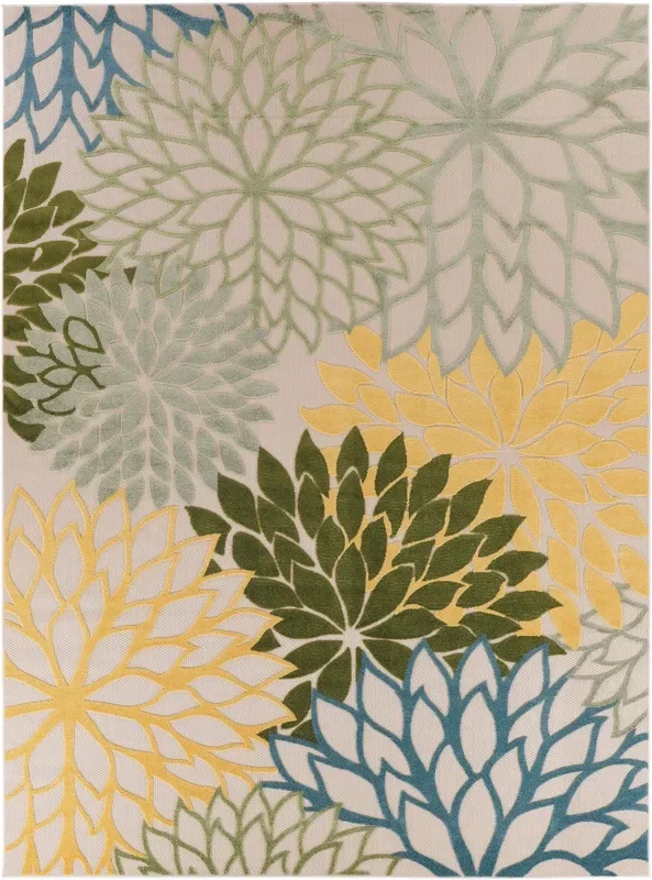 Nourison Aloha Alh05 Green Multicolor Rug