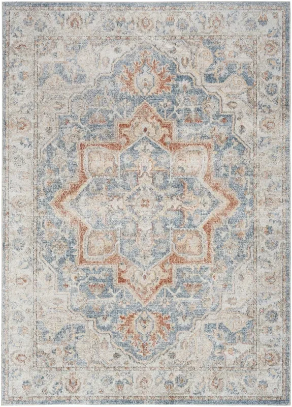 Nourison Astra Machine Washable Asw12 Denim Multi Rug