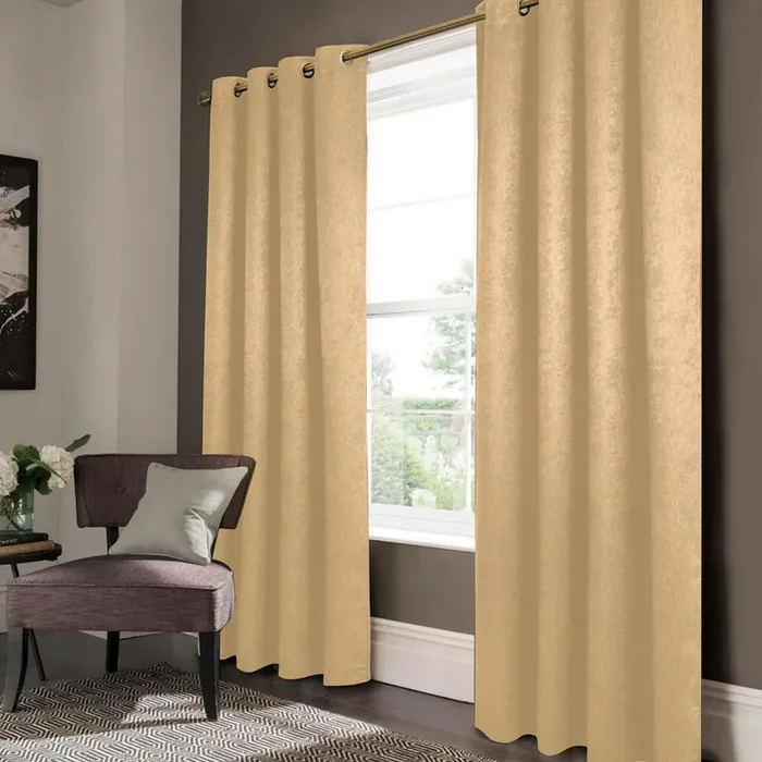 Olivia Gray Lina Matte Embossed Blackout Grommet Single Panel – 52×90″, Gold