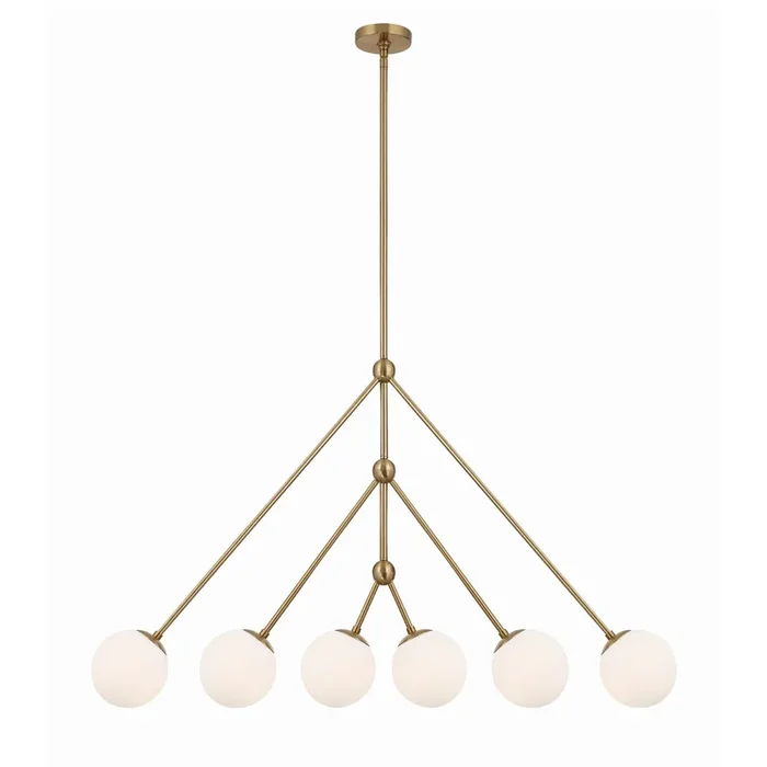 Omni 6 Light Aged Brass Chandelier